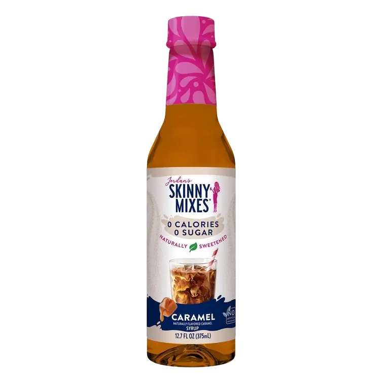 Jordan's Skinny Mixes Naturally Sweetened Sugar Free Caramel Coffee Flavoring Syrup, 12.7 fl oz