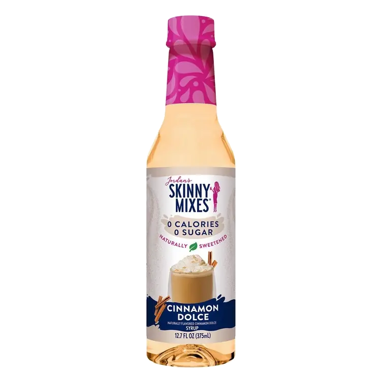 Jordan's Skinny Mixes Naturally Sweetened Sugar Free Cinnamon Dolce Coffee Flavoring Syrup, 12.7 fl oz