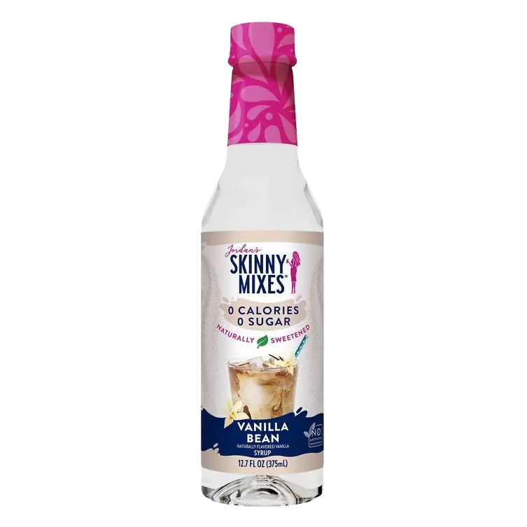Jordan's Skinny Mixes Naturally Sweetened Sugar Free Vanilla Bean Coffee Flavoring Syrup, 12.7 fl oz