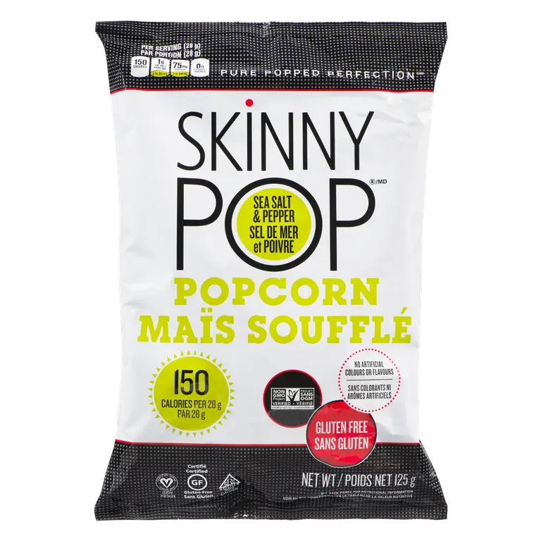 Gluten-Free Popcorn Sea Salt & Pepper 125 g