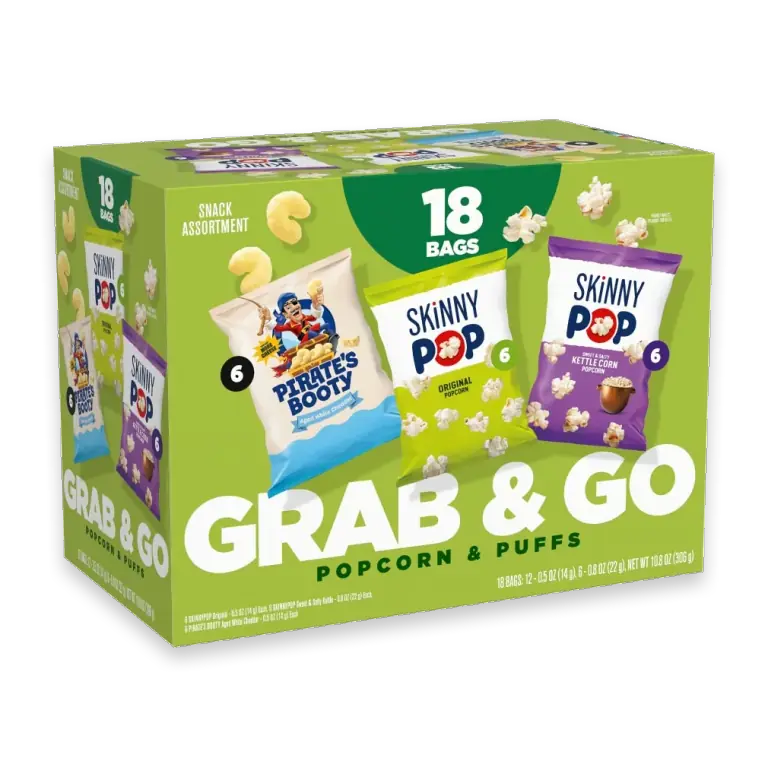and Pirate's Booty Grab & Go Popcorn and Puffs Snack Variety Pack