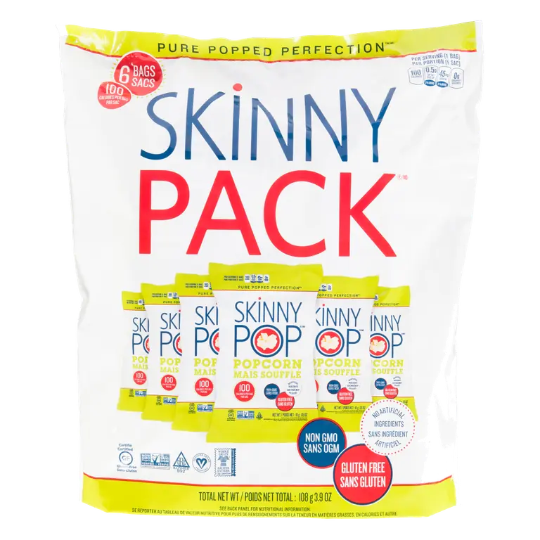 Skinny Pop Gluten-Free Popcorn 6 x 18 g
