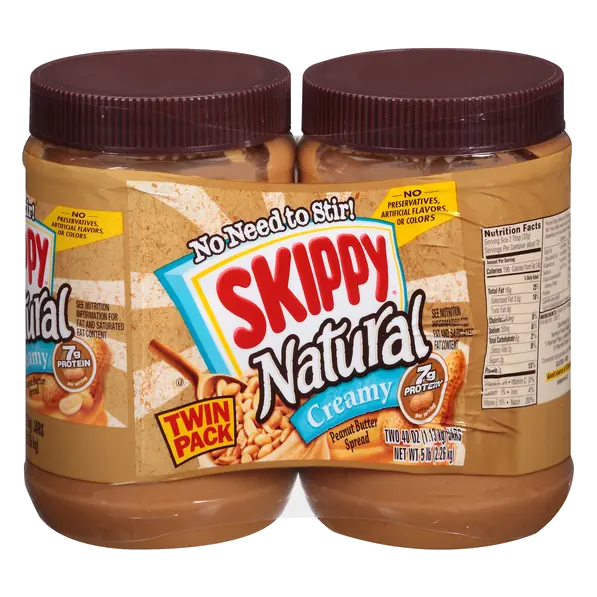 Natural Creamy Peanut Butter Spread Twin Pack - 2 ct