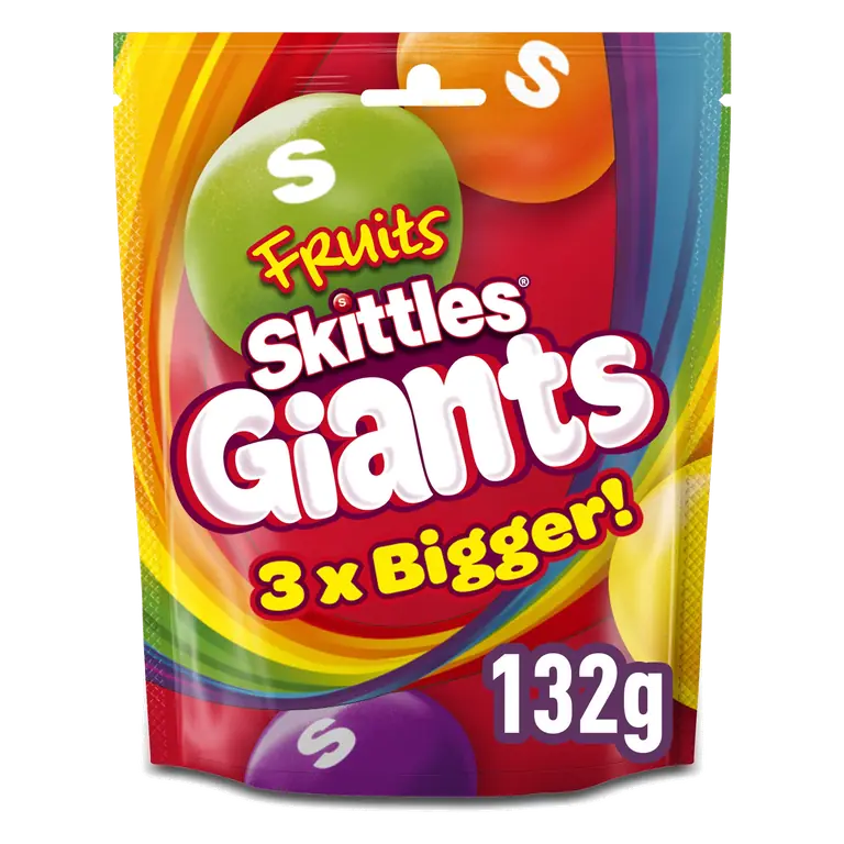 Skittles Giants Fruit Flavoured Sweets Bag 132g