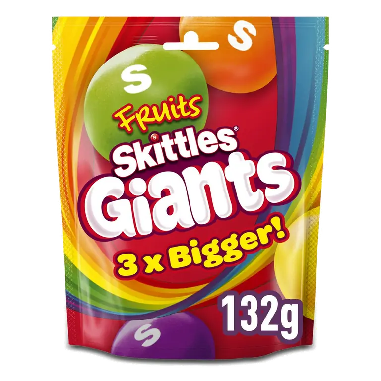 Giants Vegan Chewy Sweets Fruit Flavoured Pouch Bag 132g