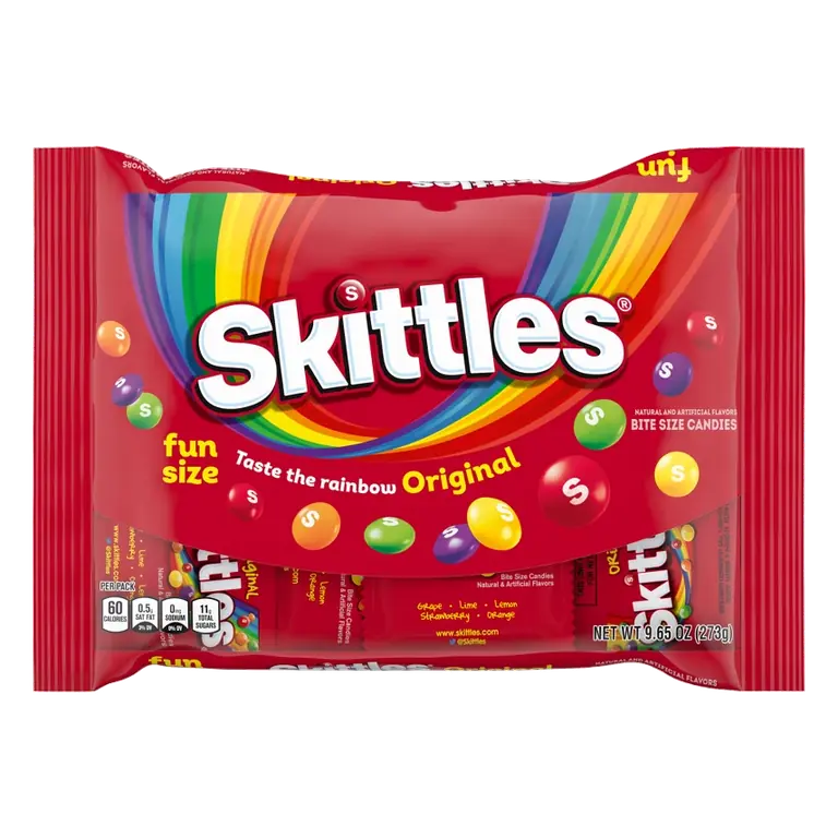 Skittles Original Halloween Candy Fun Size, 9.65oz