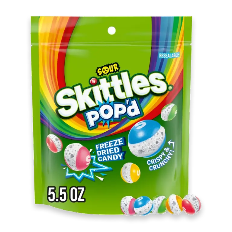 Pop'd Sour Freeze Dried Candy Resealable Bag