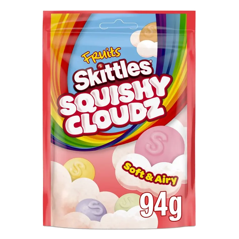 Squishy Cloudz Chewy Sweets Fruit Flavoured Sweets Pouch Bag 94g