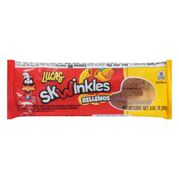 Lucas Skwinkles Rellenos Hot Pineapple Flavored Candy Strips 0.92 oz