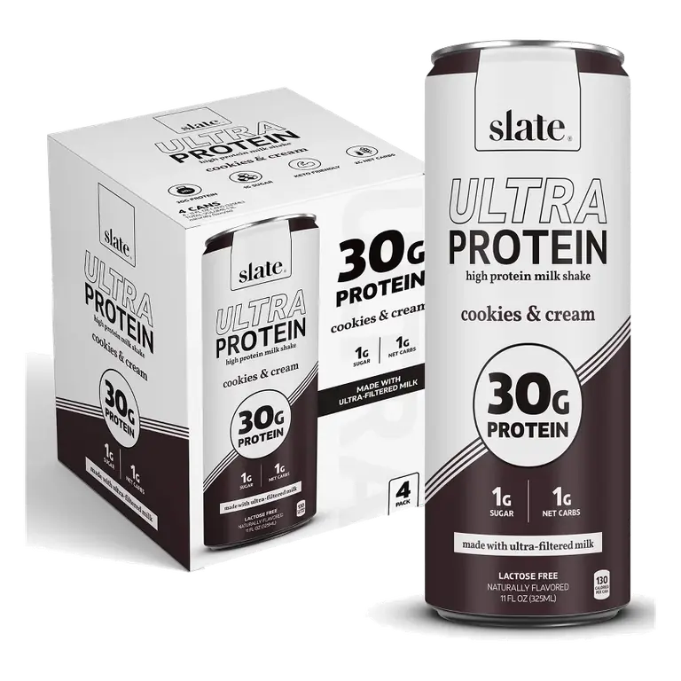 Slate Milk Cookies and Cream Ultra 30g Protein Shake Cans, 11 fl oz/4pk