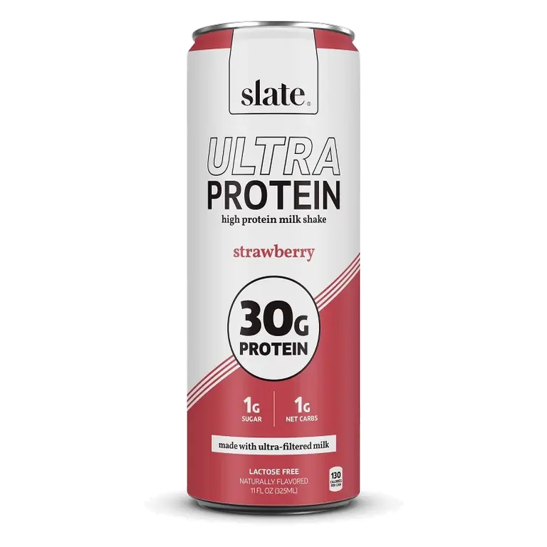 Slate Milk Strawberry Ultra 30g Protein Shake, 11 fl oz: Non-Caffeinated