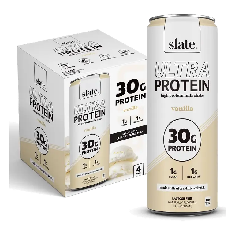 Slate Milk Vanilla Ultra 30g Protein Shake Cans, 11 fl oz/4pk