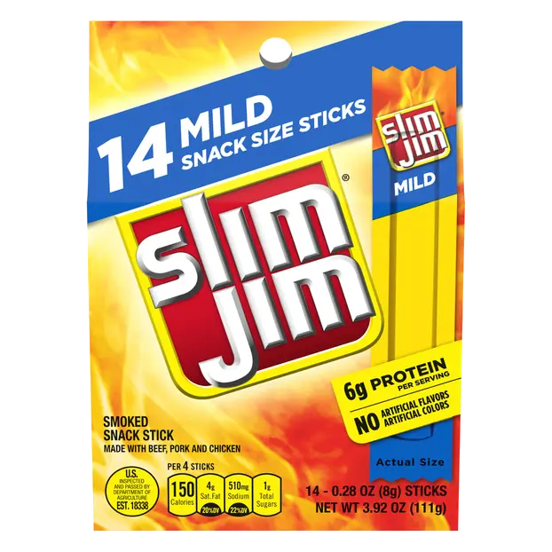 Mild Protein Smoked Snack Size Meat Sticks - 14 ct