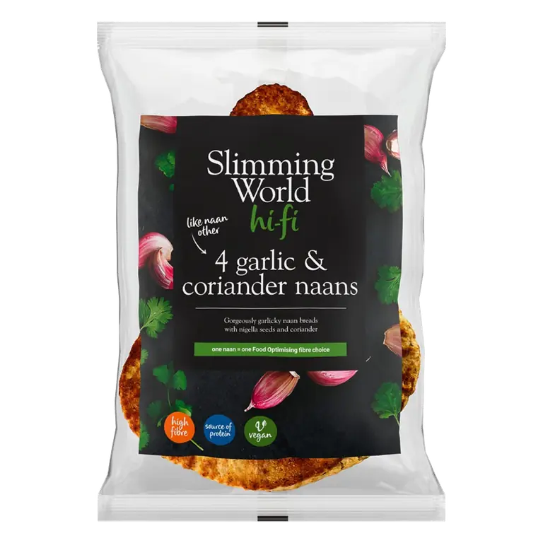 Slimming World 4 Garlic & Coriander Naans 220g