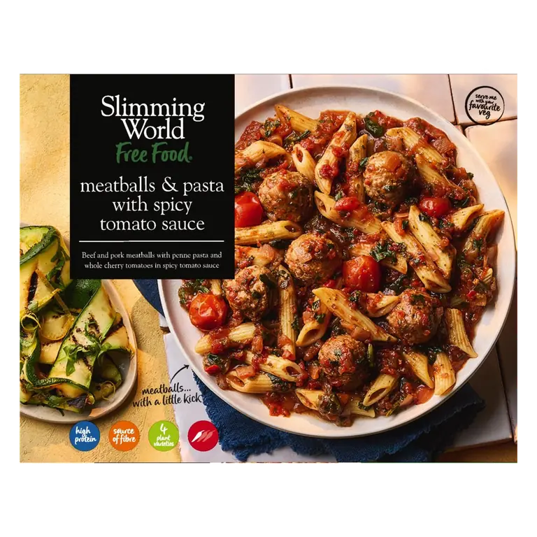 Slimming World meatballs & pasta with spicy tomato sauce 550g