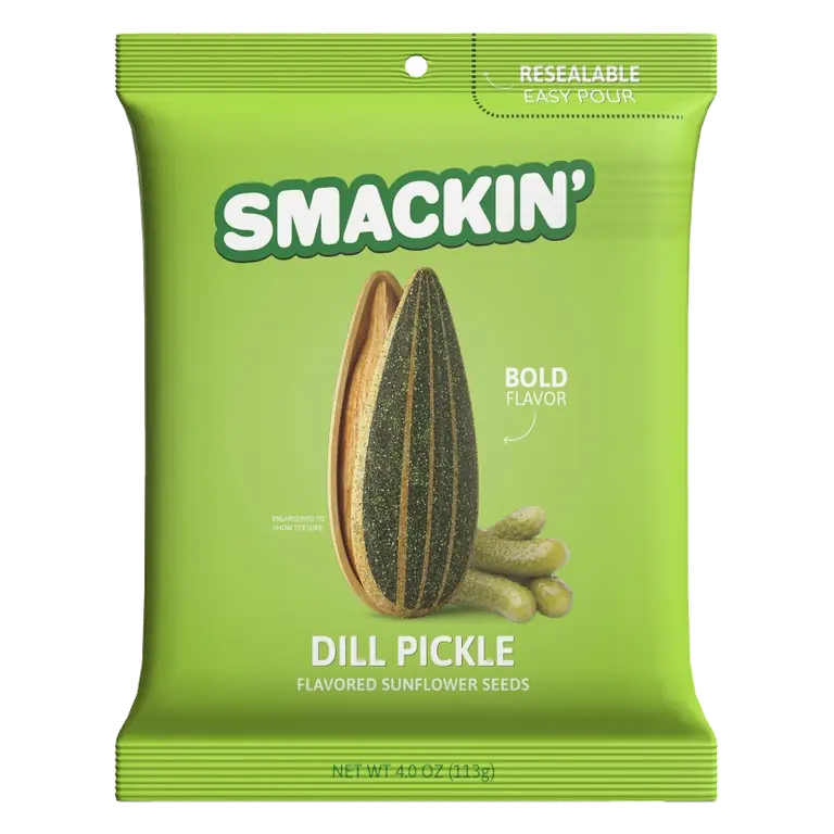 SMACKIN' Dill Pickle Sunflower Seeds, 4oz: Salted