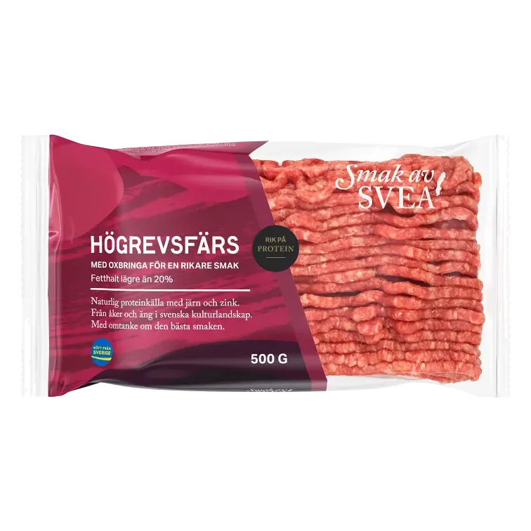 Högrevsfärs Färsk med oxbringa 20% 500g
