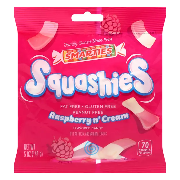 Squashies Gluten Peanut & Fat Free Raspberry & Cream Candy