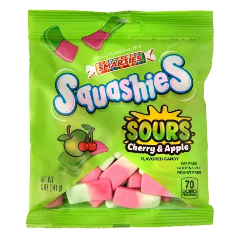 Squashies Sour Cherry & Apple Candies, 5oz