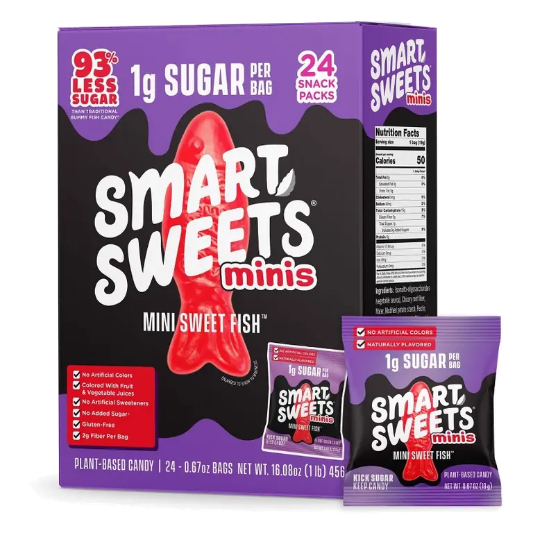 SmartSweets Halloween Mini Sweet Fish Candy, 16.08oz/24ct