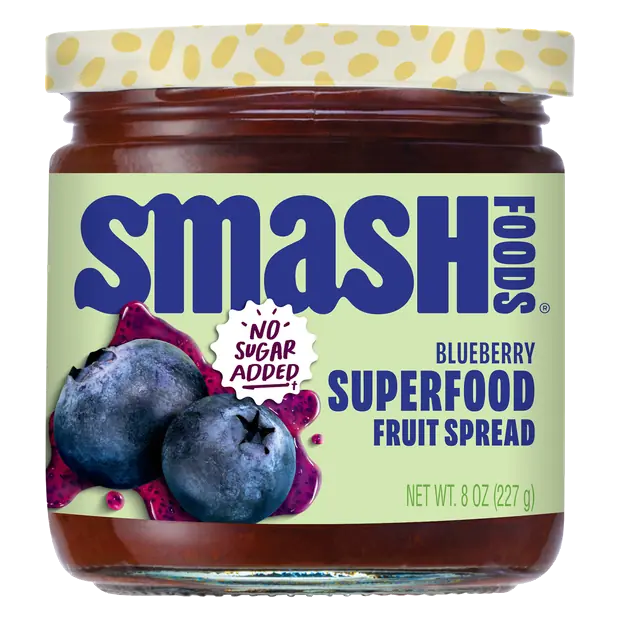 No Sugar Added Blueberry Superfood Fruit Spread w/Chia Seeds