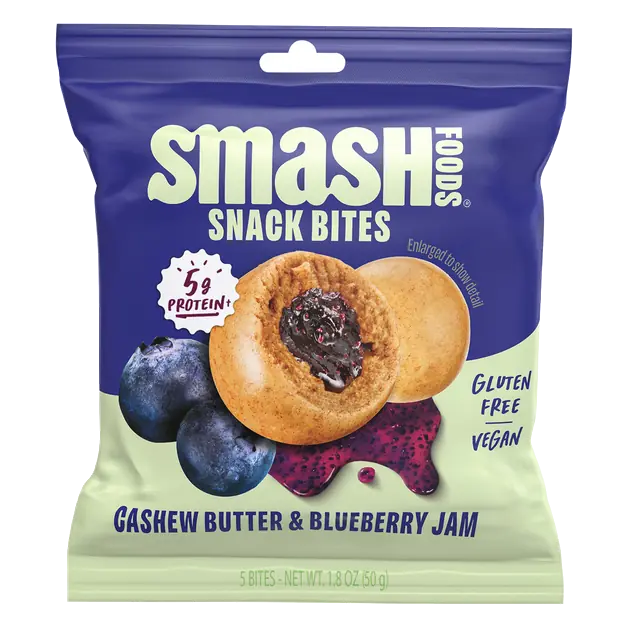 Vegan Gluten Free Cashew Butter & Blueberry Jam Snack Bites