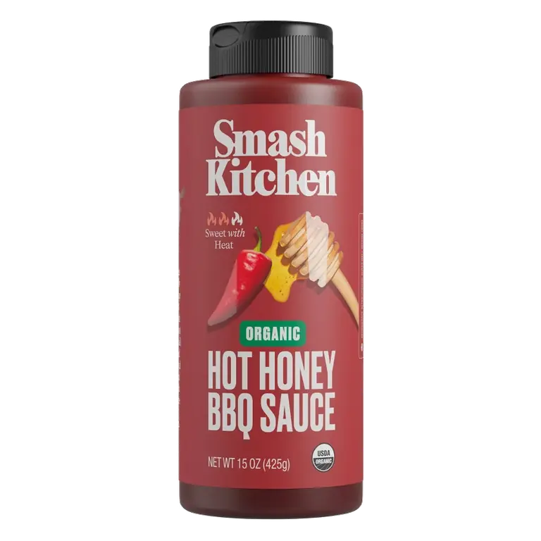 Smash Kitchen Organic Hot Honey BBQ Sauce, 15oz