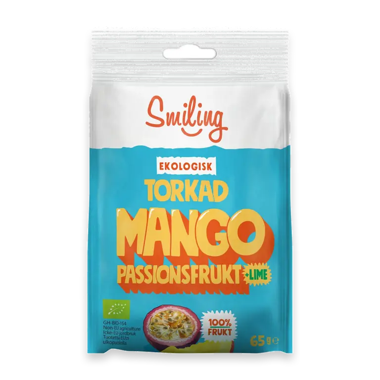Mango Passionsfrukt & lime Torkad Eko