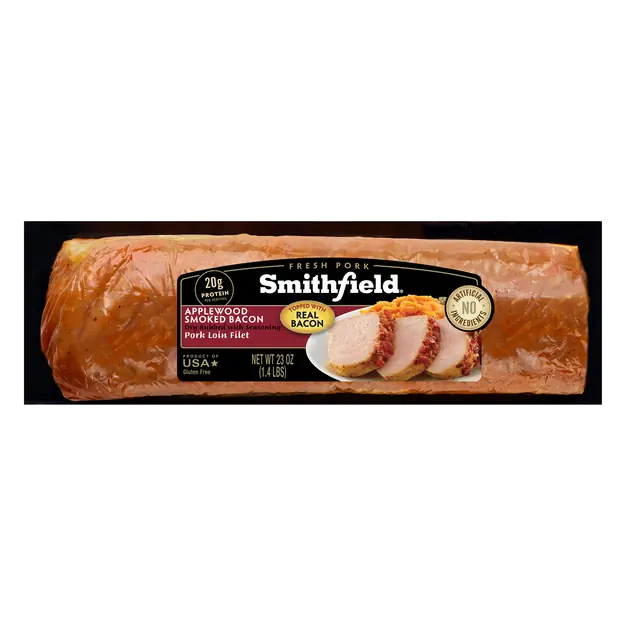 Applewood Smoked Bacon Dry Rubbed Marinated Pork Loin Filet