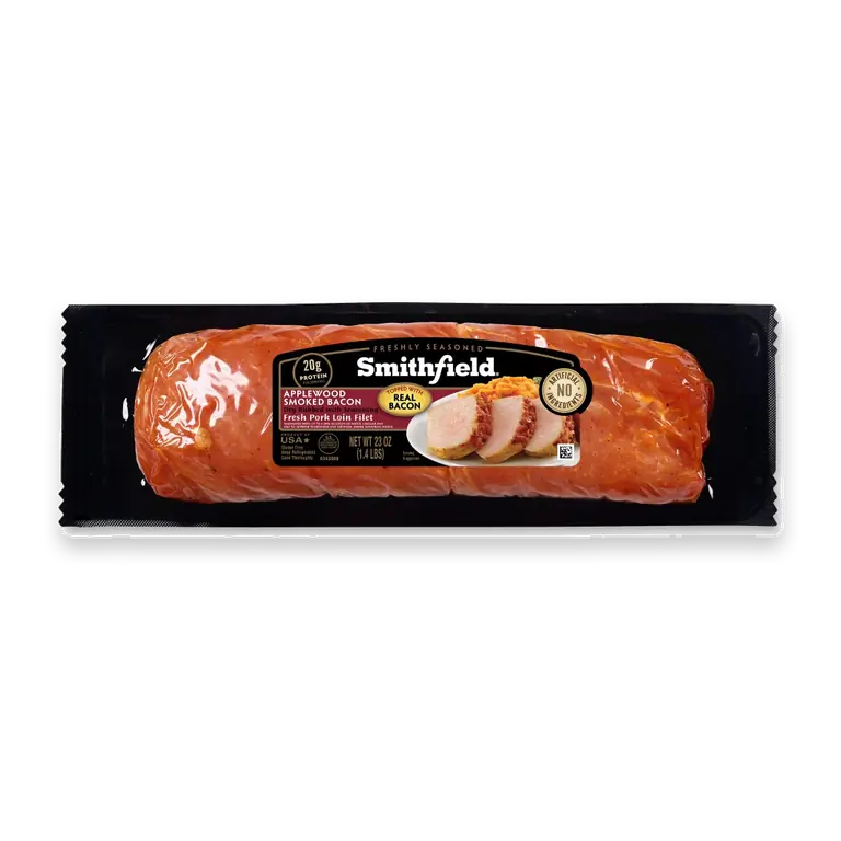Applewood Smoked Bacon Dry Rubbed Pork Loin Filet