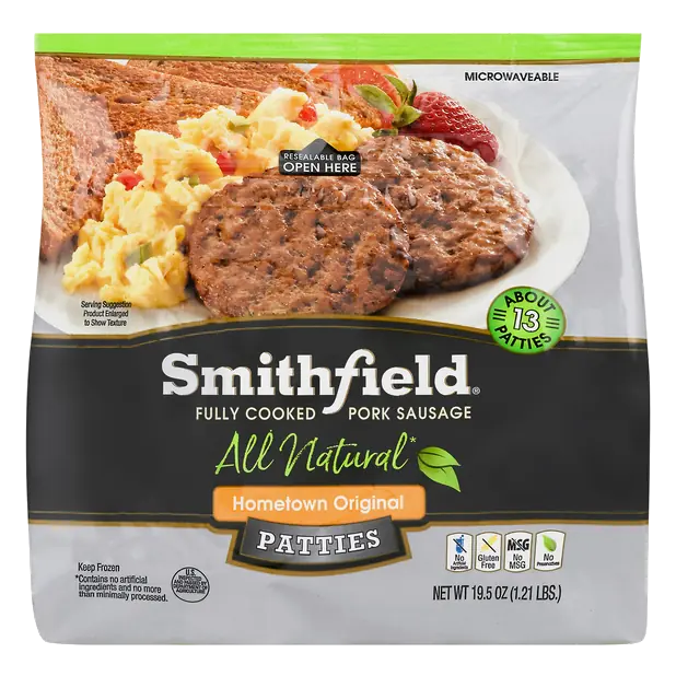 Natural Hometown Original Pork Breakfast Sausage Patties apx 13