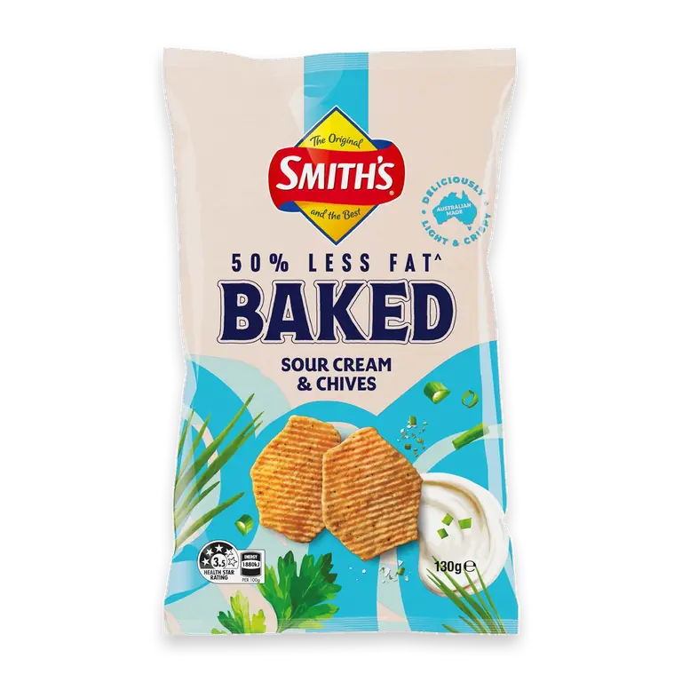 Crinkle Cut Baked Potato Chips Sour Cream & Chives