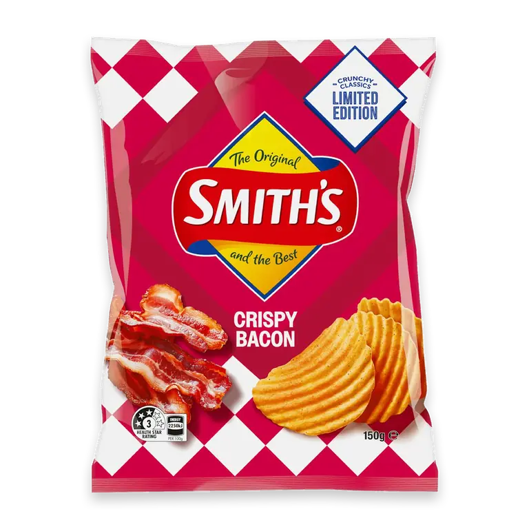 Crinkle Cut Potato Chips Crispy Bacon