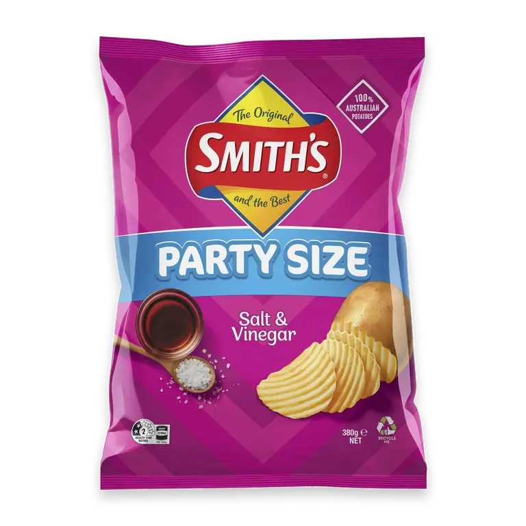 Crinkle Cut Potato Chips Party Bag Salt & Vinegar