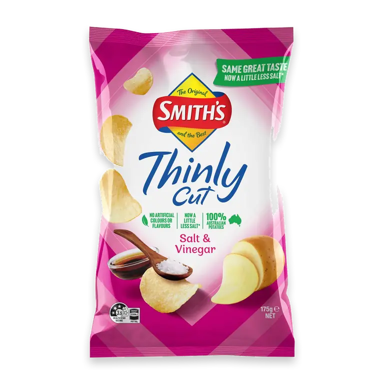 Thinly Cut Potato Chips Share Pack Salt & Vinegar