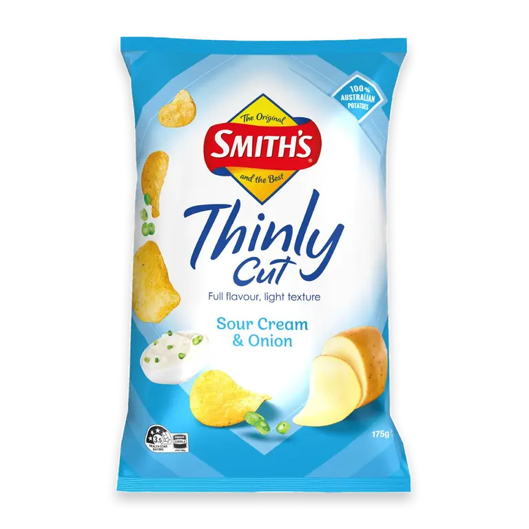 Thinly Cut Potato Chips Share Pack Sour Cream & Onion