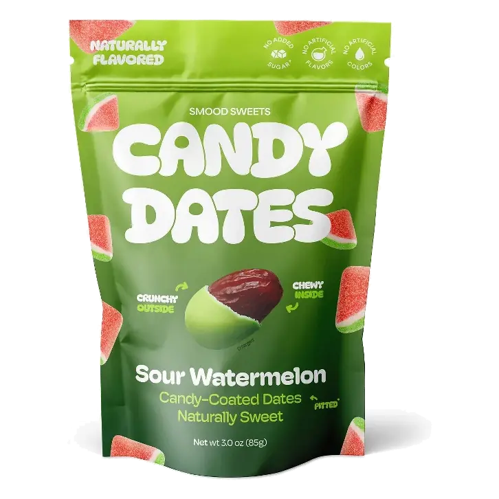 Smood Sweets Sour Watermelon Candy Dates, 3oz
