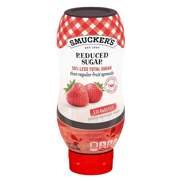 Smucker's Squeezable Reduced Sugar Strawberry Fruit Spread, 17.4oz