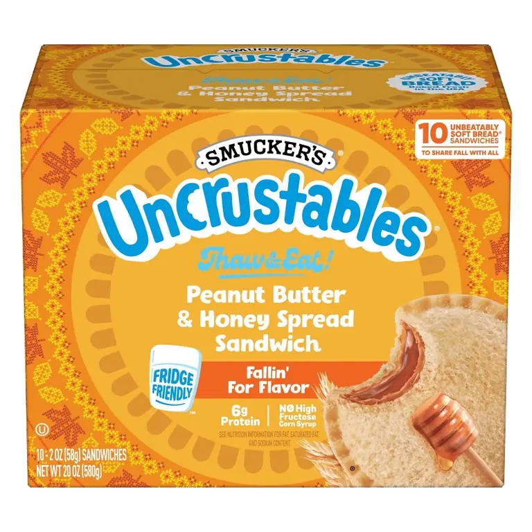 Smucker's Uncrustables Peanut Butter & Honey Spread Sandwich, 20oz/10ct