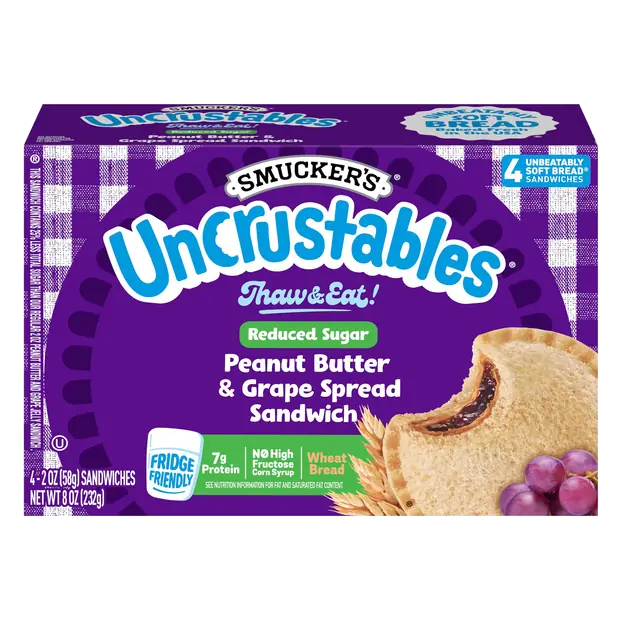 Reduced Sugar Peanut Butter & Grape Sandwich - 4 ct