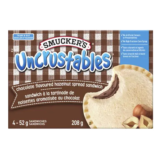 Uncrustables Sandwich Chocolate Hazelnut 4 x 52 g (frozen)