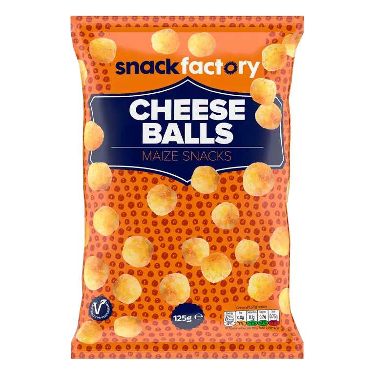 Snack Factory Cheese Balls Maize Snacks 125g