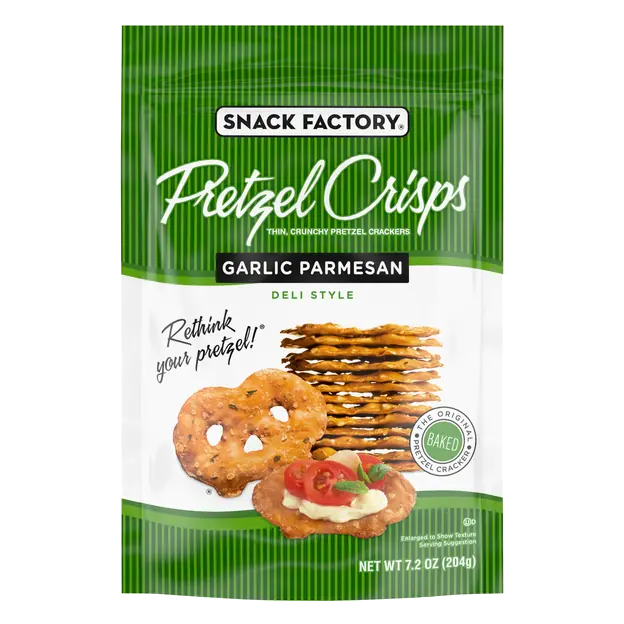 Deli Style Garlic Parmesan Flavored Pretzel Crisps