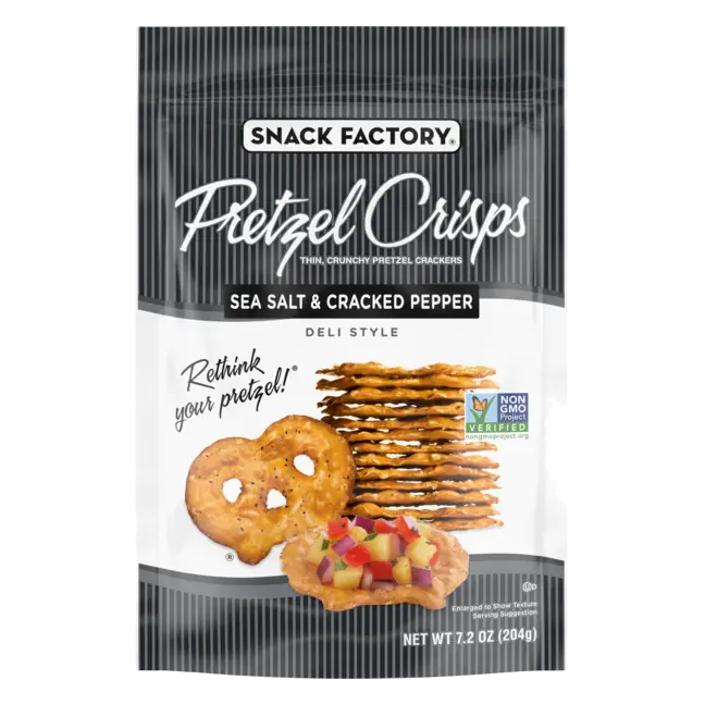 Deli Style Sea Salt & Cracked Pepper Flavored Pretzel Crisps