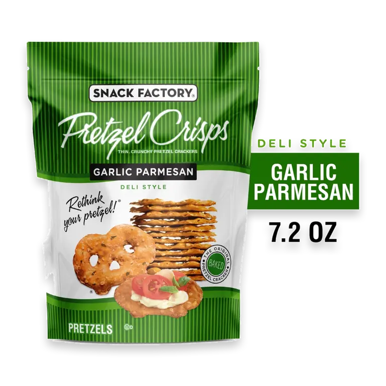 Garlic Parmesan Pretzel Crisps 7.2 OZ Resealable Bag