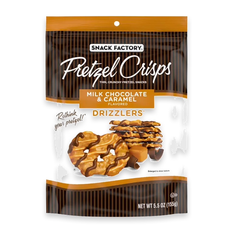 Pretzel Crisps Drizzlers Milk Chocolate & Caramel Drizzled Pretzels