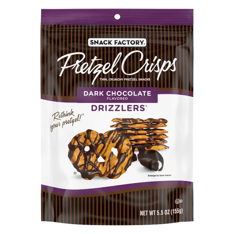 Snack Factory Pretzel Crisps Drizzlers Drizzled Pretzels, 5.5oz