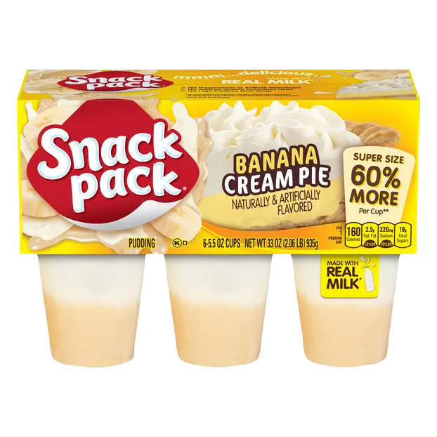 Banana Cream Pie Super Size Pudding Cups - 6 ct