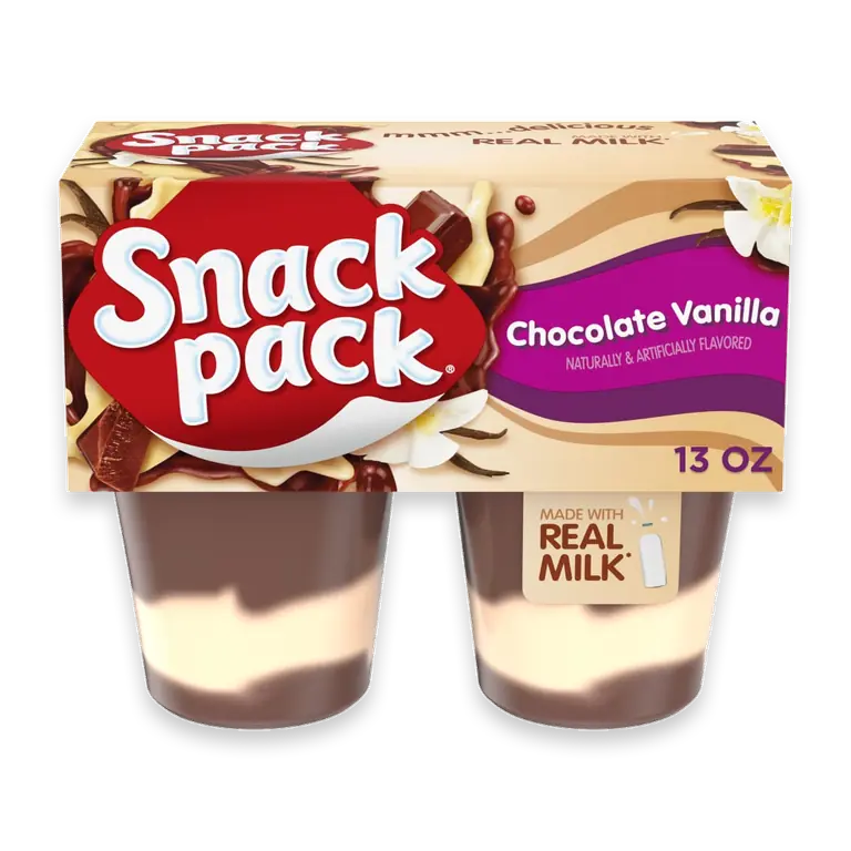 Chocolate Vanilla Flavored Pudding Cups