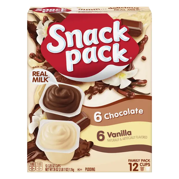 Chocolate & Vanilla Pudding Cups Family Pack - 12 ct